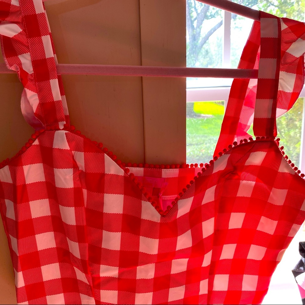 Frilled Picnic Plaid Tube Top-Sugar Thrillz